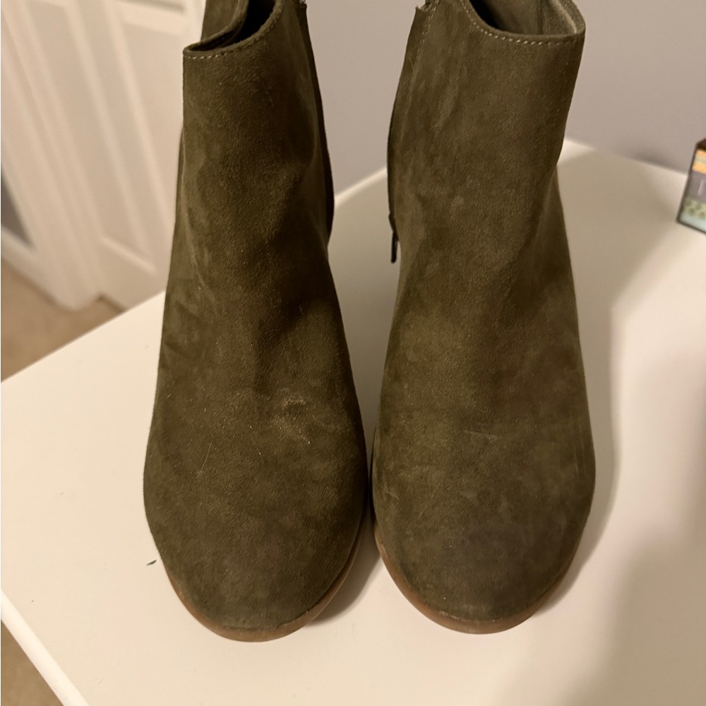 Old Navy Khaki Suede Ankle Boots